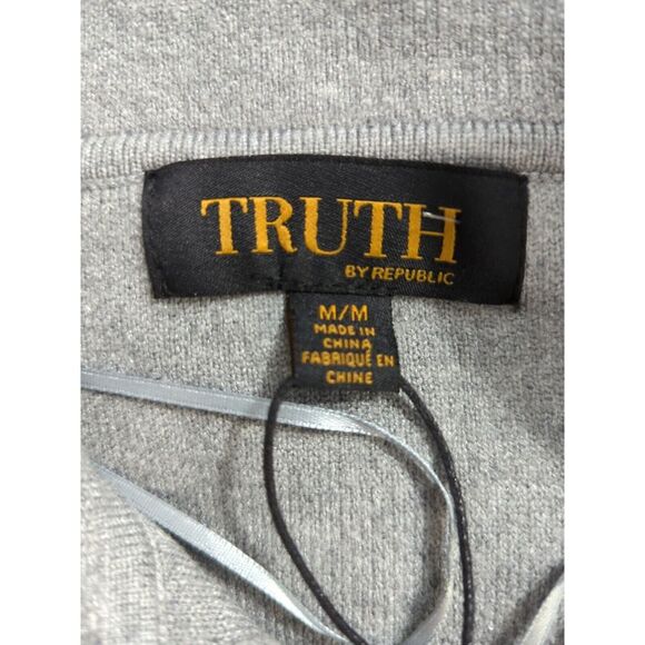Truth By Republic NWT Women's Heather Gray Button Up Sweater Size Med - Picture 6 of 7